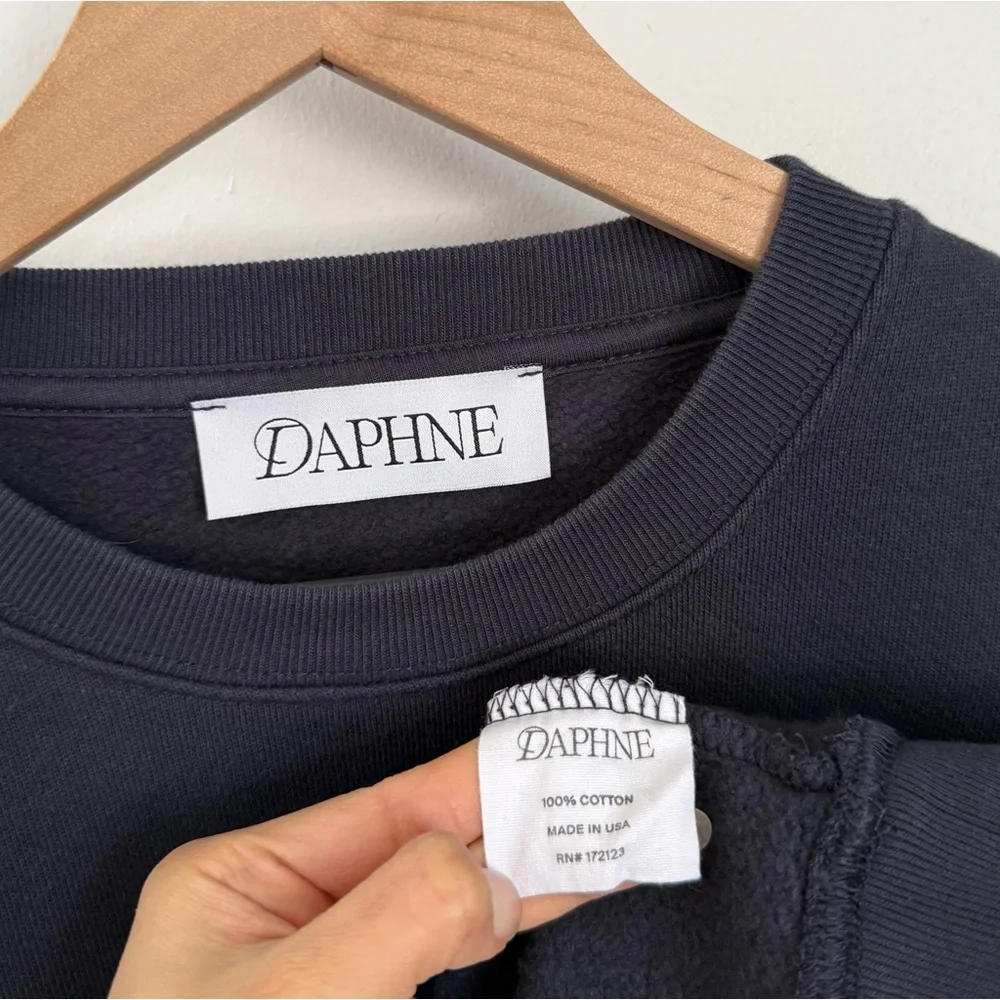 Daphne Small Golden Night Baggy Sweatshirt Navy Cotton Jersey Comfy Lounge - Picture 3 of 9